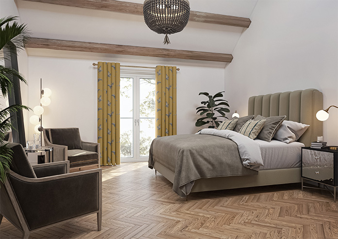 Cranes, Gilt - Made to Measure Curtains - Image 8